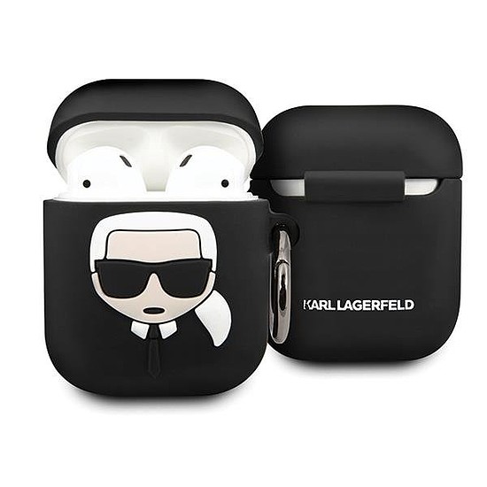 Karl Lagerfeld KLACCSILKHBK AirPods borító czarny/fekete szilikon Ikonik