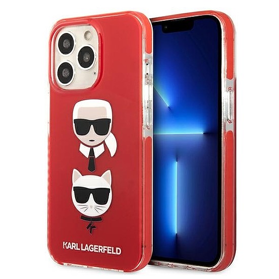 Karl Lagerfeld KLHCP13LTPE2TR iPhone 13 Pro / 13 6,1" kemény tok, czerwony/piros Karl&Choupette Head