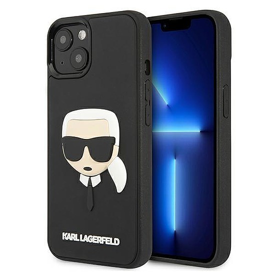 Karl Lagerfeld KLHCP13SKH3DBK iPhone 13 mini 5.4" fekete/fekete keménytokos 3D gumi Karl feje