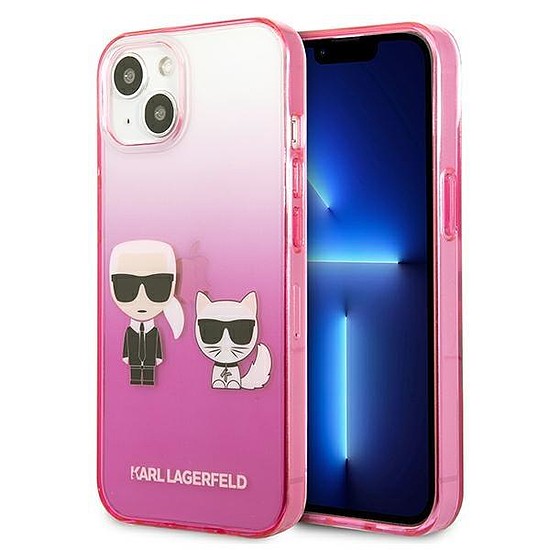 Karl Lagerfeld KLHCP13STGKCP iPhone 13 mini 5.4" kemény tokos rózsaszín/rózsaszín Gradient Ikonik Karl & Choupette