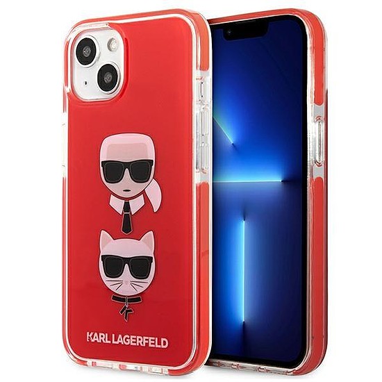 Karl Lagerfeld KLHCP13STPE2TR iPhone 13 mini 5,4" kemény tok, piros/piros Karl&Choupette Head