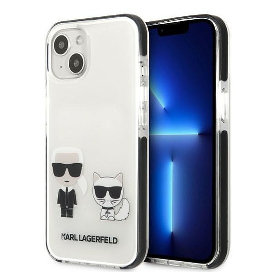 Karl Lagerfeld KLHCP13STPEKCW iPhone 13 mini 5.4" keménytok, fehér/fehér Karl&Choupette