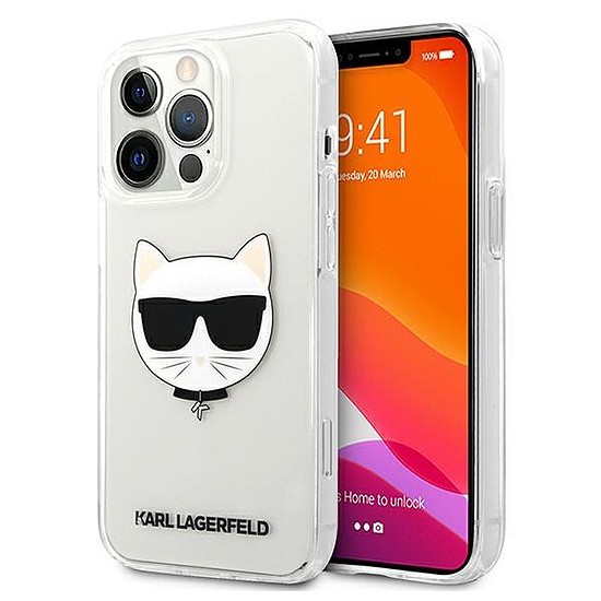 Karl Lagerfeld KLHCP13XCTR iPhone 13 Pro Max 6.7" kemény tokos átlátszó Choupette fej