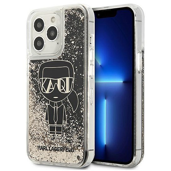 Karl Lagerfeld KLHCP13XLGGKBK iPhone 13 Pro Max 6,7" fekete/fekete keménytok, Liquid Glitter Gatsby