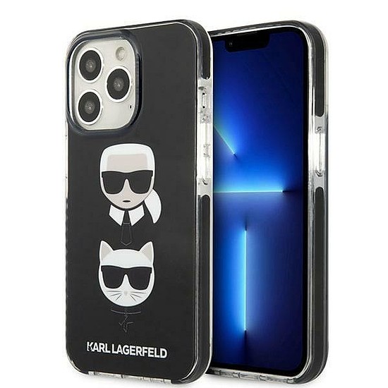 Karl Lagerfeld KLHCP13XTPE2TK iPhone 13 Pro Max 6.7" kemény tokos fekete/fekete Karl&Choupette Head