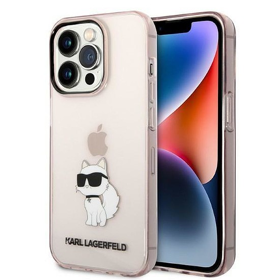 Karl Lagerfeld KLHCP14LHNCHTCP iPhone 14 Pro 6.1" rózsaszín/rózsaszín kemény tok, Ikonik Choupette