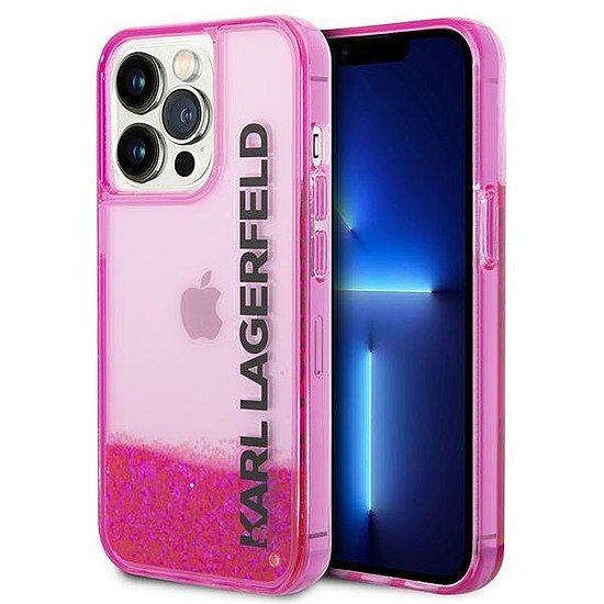 Karl Lagerfeld KLHCP14LLCKVF iPhone 14 Pro 6.1" rózsaszín/rózsaszín keménytok, Liquid Glitter Elong
