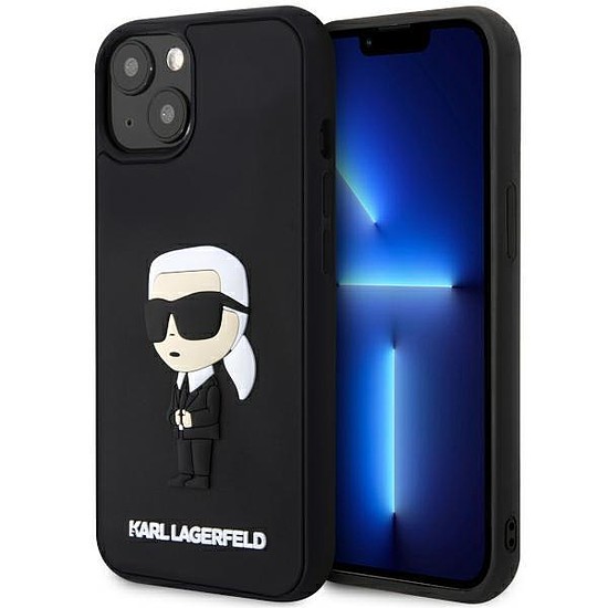 Karl Lagerfeld KLHCP14M3DRKINK iPhone 14 Plus 6.7" fekete/fekete keménytok, gumi Ikonik 3D