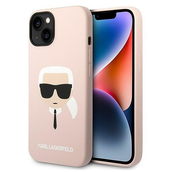 Karl Lagerfeld KLHCP14SSLKHLP iPhone 14 6.1 "kemény tok, rózsaszín / rózsaszín szilikon Karl fej