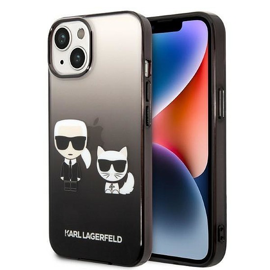Karl Lagerfeld KLHCP14STGKCK iPhone 14 6.1" keményház fekete / fekete Gradient Ikonik Karl & Choupette