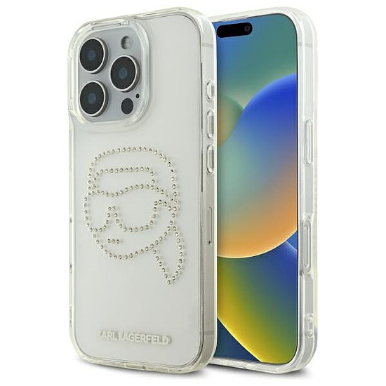 Karl Lagerfeld KLHCP16XHKHDCELT iPhone 16 Pro Max 6.9" átlátszó keménytok IML strassz Karl Head