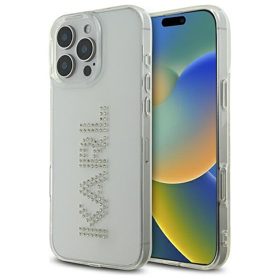 Karl Lagerfeld KLHCP16XHKLSTDCT iPhone 16 Pro Max 6.9" átlátszó keménytok IML strasszos logóval