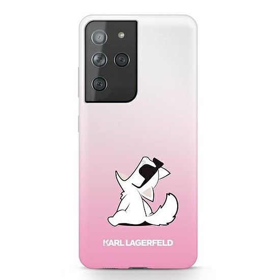 Karl Lagerfeld KLHCS21LCFNRCPI S21 Ultra G998 keménytok, rózsaszín/rózsaszín Choupette Fun