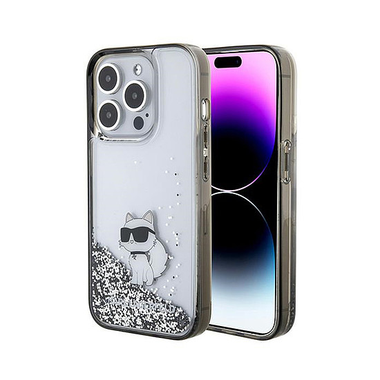 Karl Lagerfeld Liquid Glitter Choupette - iPhone 15 Pro Max tok átlátszó (KLHCP15XLKCNSK)