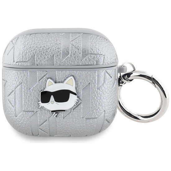 Karl Lagerfeld Monogram Choupette Head tok AirPods 4-hez - ezüst