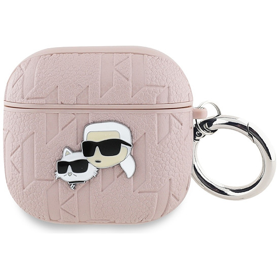 Karl Lagerfeld Monogram Karl & Choupette fejtok AirPods 4-hez - rózsaszín