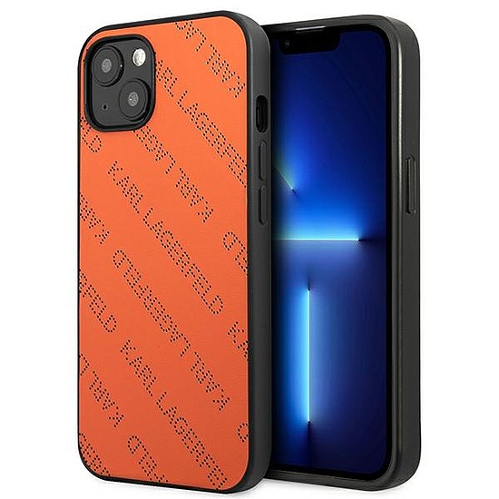 Karl Lagerfeld Perforated Allover - borító iPhone 13-hoz narancs (KLHCP13MPTLO)