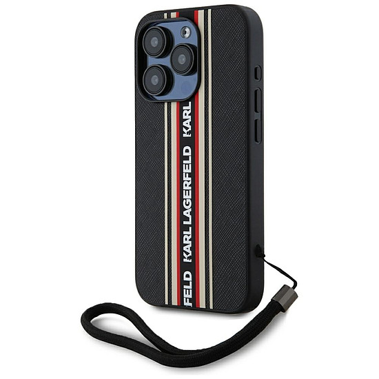 Karl Lagerfeld Saffiano Athleisure Stripes Cord iPhone 15 Pro Max tok - piros