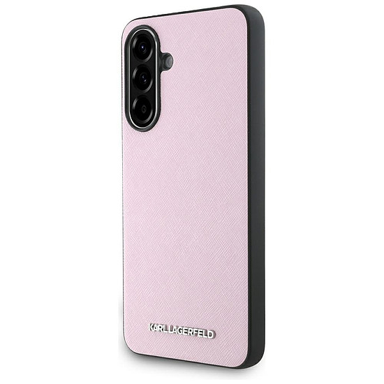 Karl Lagerfeld Saffiano fém logós tok Samsung Galaxy A56 készülékhez, rózsaszín