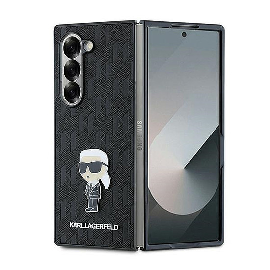 Karl Lagerfeld Saffiano Ikonik Pin tok Samsung Galaxy Z Fold 6-hoz, fekete