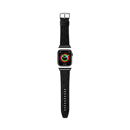 Karl Lagerfeld Saffiano Monogram - Apple Watch szíj 38/40/41 mm fekete (KLAWMSAKLHPK)