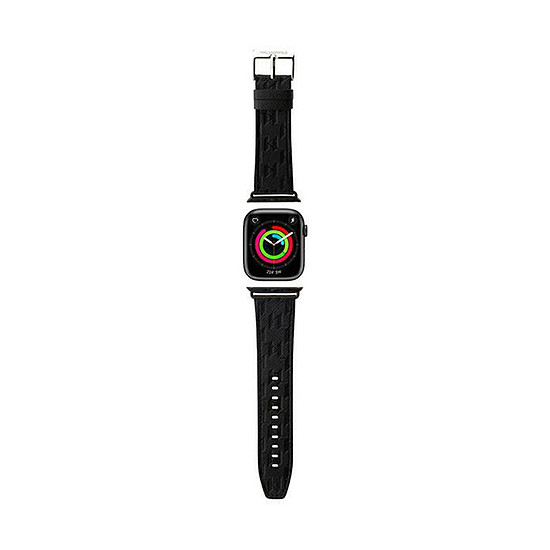 Karl Lagerfeld Saffiano Monogram - Apple Watch szíj 42/44/45/49 mm fekete (KLAWLSAKLHPK)