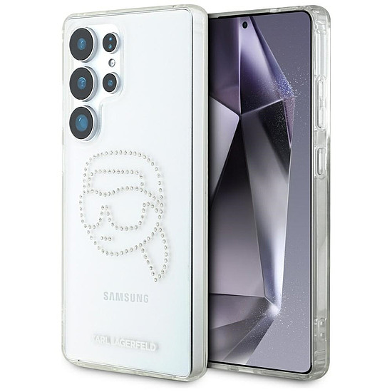 Karl Lagerfeld strasszos Karl Head logós tok Samsung Galaxy S25 Ultra átlátszó