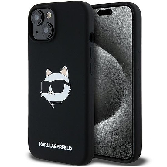 Karl Lagerfeld szilikon Choupette Head MagSafe tok iPhone-hoz 15/14/13 - fekete