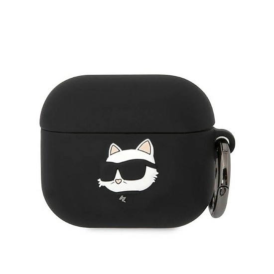 Karl Lagerfeld szilikon NFT Choupette Head 3D - AirPods 3 tok fekete (KLA3RUNCHK)