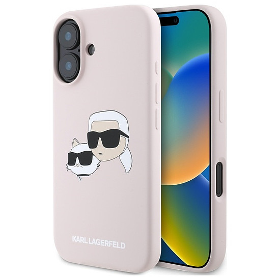 Karl Lagerfeld szilikontok fejpántos MagSafe iPhone 16-hoz - rózsaszín