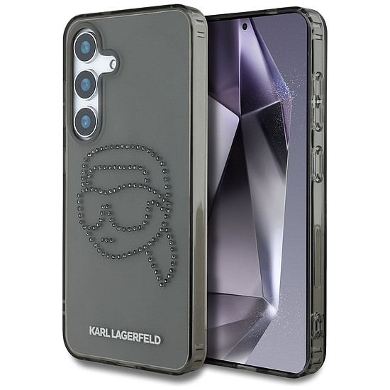 Karl Lagerfeld tok strasszokkal, Karl fej logóval, Samsung Galaxy S25 fekete