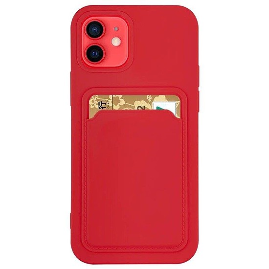 Kártyatok szilikon pénztárca kártyanyílás dokumentumokkal Xiaomi Redmi 10X 4G / Xiaomi Redmi Note 9 Red