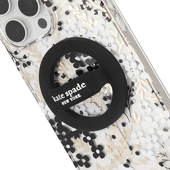 Kate Spade New York mágneses hurkos markolat - MagSafe ujjtartó fekete (KS053398)
