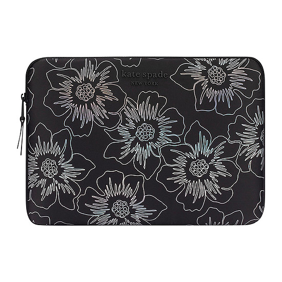 Kate Spade New York Puffer Sleeve - MacBook Pro 14" / Notebook 14" borító Hollyhock Iridescent Black (KS052908)
