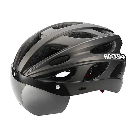 Kerékpáros bukósisak szemüveggel Rockbros TT-16, fekete (TT-16-BK)