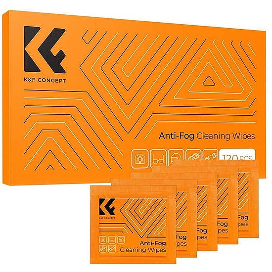 K&F Concept 10x15 cm-es nedvesített lencse/szemüveg tisztító kendő 120 db (KF08.036)