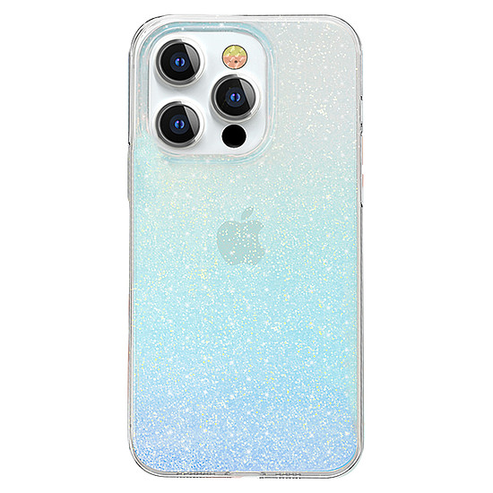 Kingxbar Streamer Series luxus elegáns telefontok iPhone 13 Pro kék (Glitter) telefonhoz
