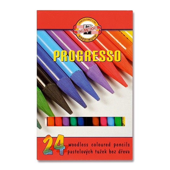 Koh-I-Noor Progresso tömör grafit színesceruza készlet 24db-os normál kerek