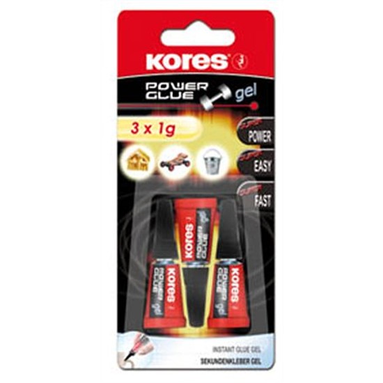 Kores Power Glue Gel univerzális pillanatragasztó gél 3x1 gr