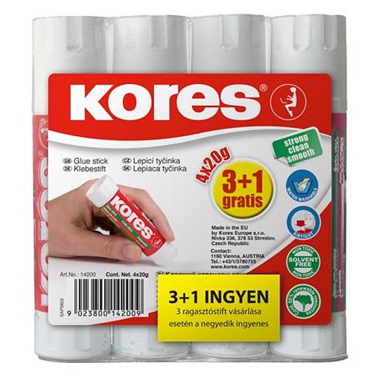 Kores ragasztó stift 20 gr 3+1 akciós kiszerelés