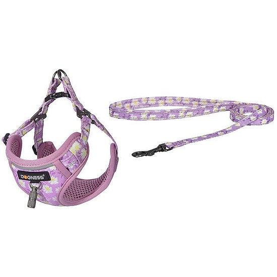 Kutyasétáltató póráz 1,5m+hám kutyának rózsaszín (DOG SET PINK)