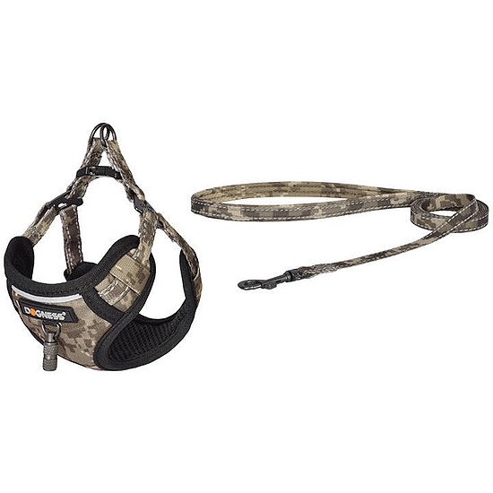 Kutyasétáltató szett póráz 1,5m+hám kutyának moro (DOG SET CAMO)