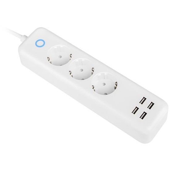 Lanberg SM01-WPS34 Smart WiFi túlfeszültség védő - elosztó 10A 4x USB 2.1A (SM01-WPS34)