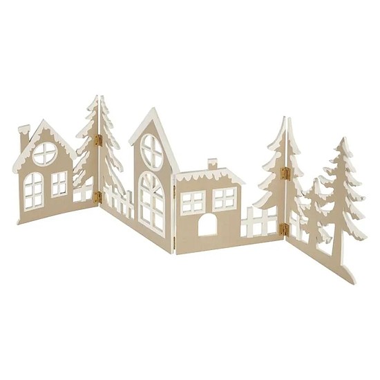 LED dekoráció, fa - falusi, 60 cm, 2x AA, meleg fehér, időzítő