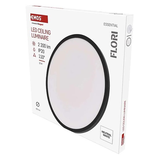 LED felületi lámpatest FLORI fekete, fehér, 22W, semleges fehér (ZM1405)