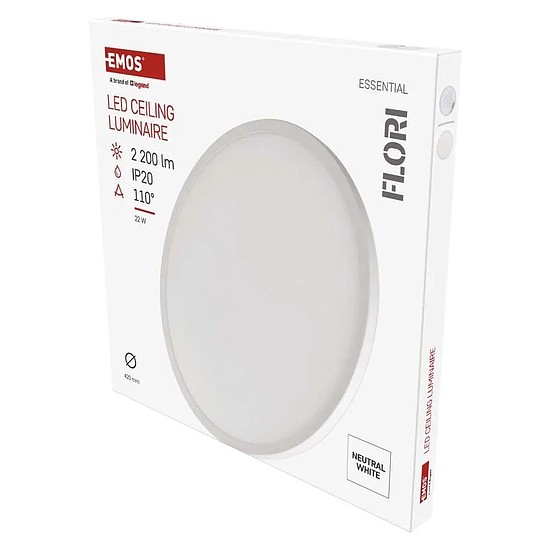 LED felületi lámpatest FLORI kerek, fehér, 22W, semleges fehér (ZM1401)