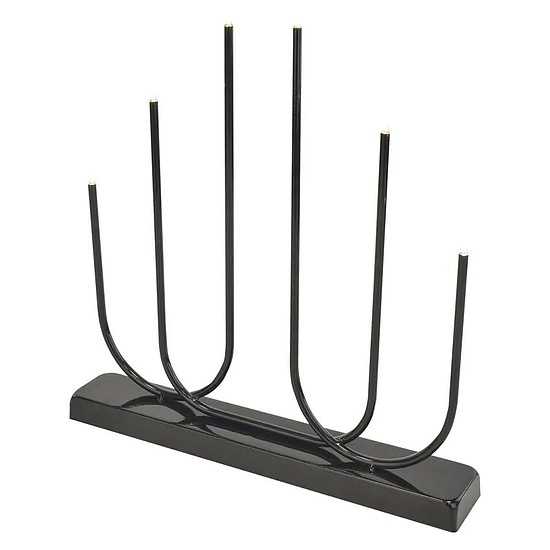 LED gyertyatartó, fém, fehér, 40 cm, 2x AA, beltéri, meleg fehér