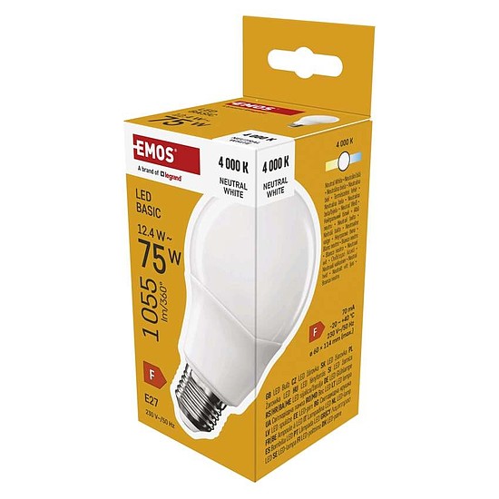 LED izzó Basic A60 / E27 / 12,4 W (75 W) / 1055 lm / Természetes fehér (ZL5F53)