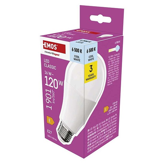 LED izzó Classic A70 / E27 / 16 W (120 W) / 1901 lm / Hideg fehér (ZQ5E74)