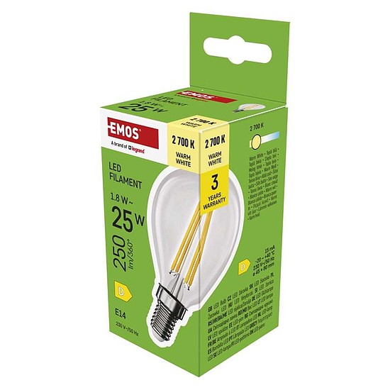 LED izzó Filament Mini Globe / E14 / 1,8 W (25 W) / 250 lm / Meleg fehér (ZF1D02)